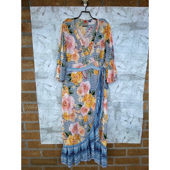 Farm Rio for Anthropologie Camila Wrap Maxi Dress size small - Picture 3 of 9
